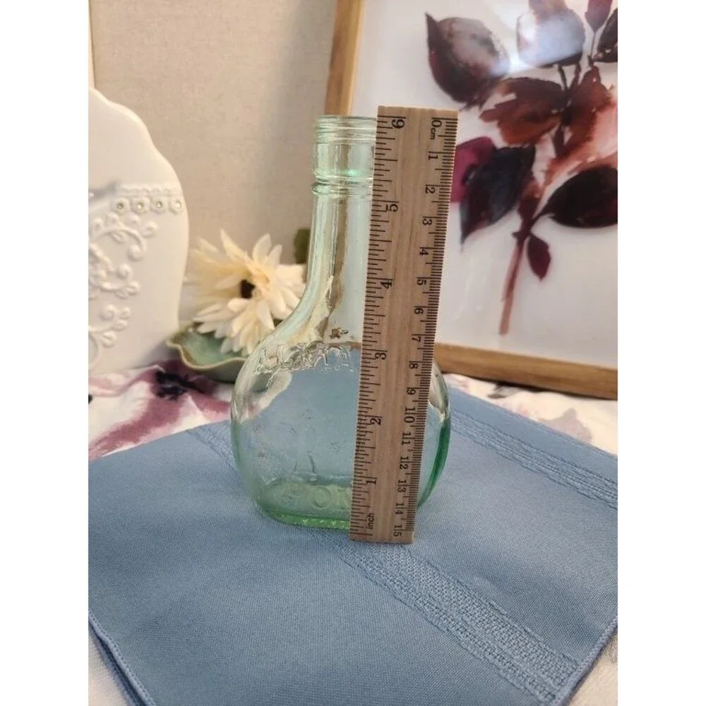 Vintage Almaden Vineyards Pony Green Glass Wine Bottle Embossed Grape Harvest 6o